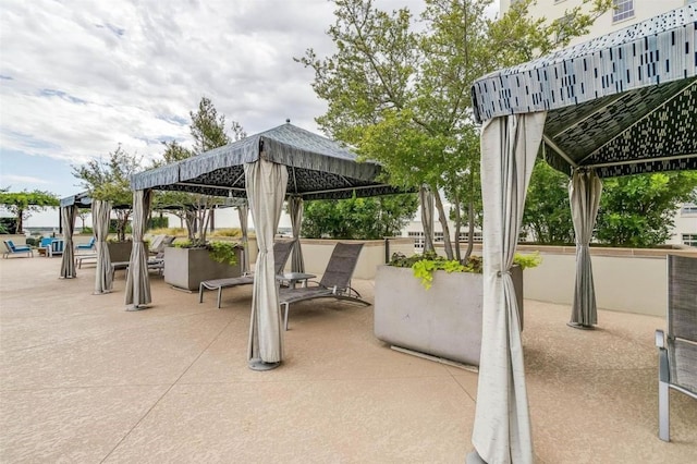 view of patio / terrace with a gazebo