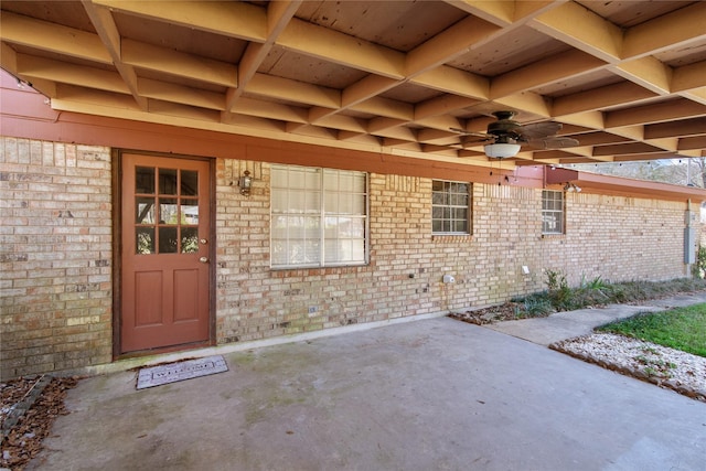 5570 Bretwood Dr, Keithville, LA 71047 - property entrance with a patio and ceiling fan