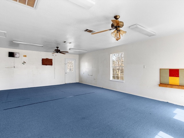 garage featuring ceiling fan