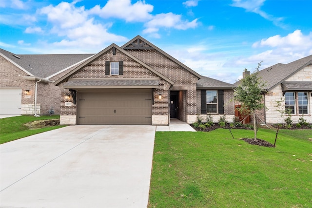 14317 Nebula Dr, Haslet, TX 76052 - view of front facade with driveway, roof with shingles, brick siding, and an attached garage