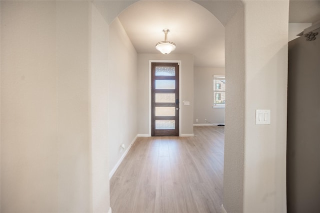 entrance foyer featuring light hardwood / wood-style flooring