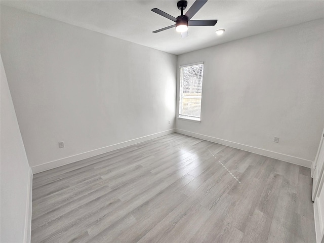 6130 Inca Dr, Mabank, TX 75156 - empty room featuring light wood-style flooring, baseboards, and ceiling fan