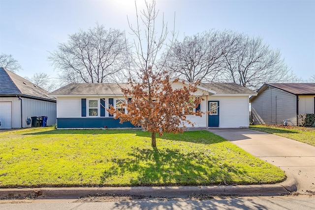 view of front of house with a front yard