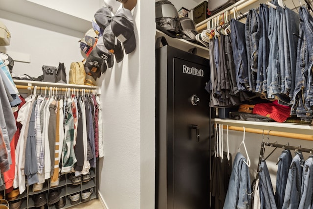 view of walk in closet