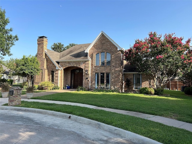 view of front facade with a front yard