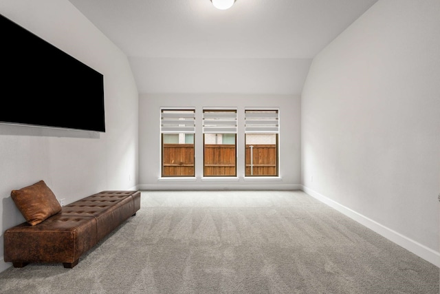 5716 Turner May Dr, Fort Worth, TX 76126 - unfurnished living room with carpet flooring, vaulted ceiling, and baseboards