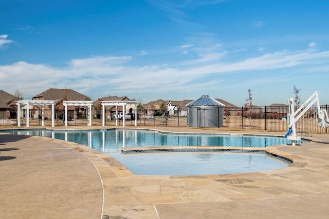 view of pool featuring a pergola