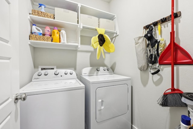 laundry room with washer and clothes dryer