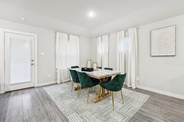 dining room featuring light hardwood / wood-style floors