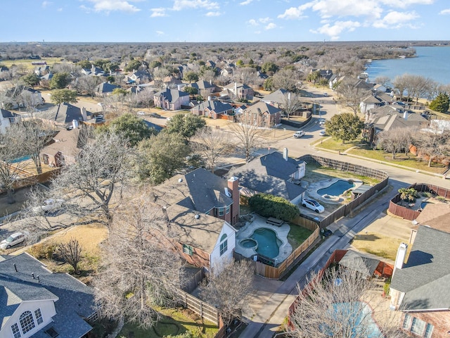 birds eye view of property with a residential view