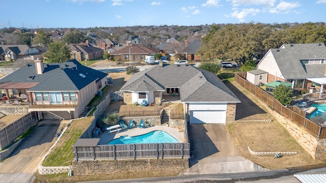 drone / aerial view with a residential view