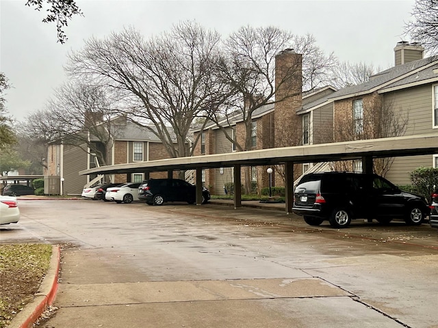 view of covered parking lot