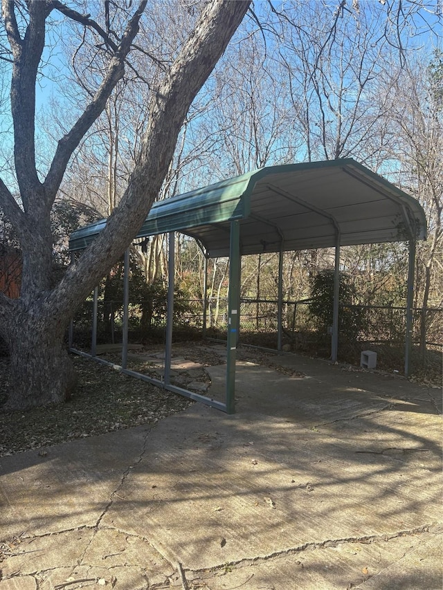 exterior space featuring a carport