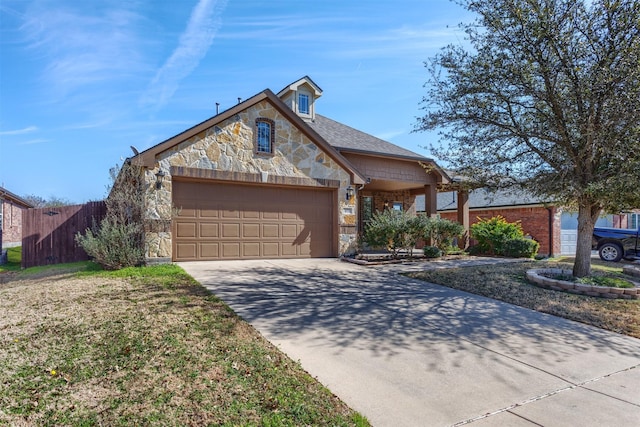 view of front of home with a garage