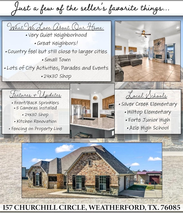 157 Churchill Cir, Weatherford, TX 76085 - view of marketing collateral with multiple images