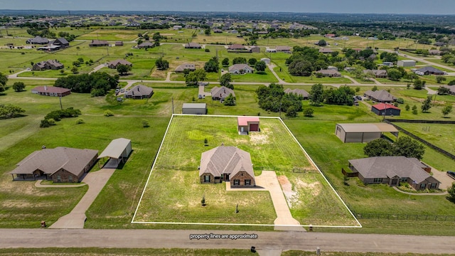 157 Churchill Cir, Weatherford, TX 76085 - aerial perspective of suburban area featuring property parcel outlined