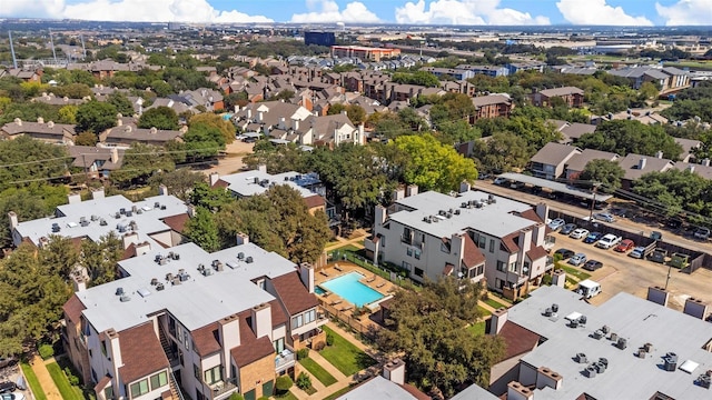 drone / aerial view with a residential view