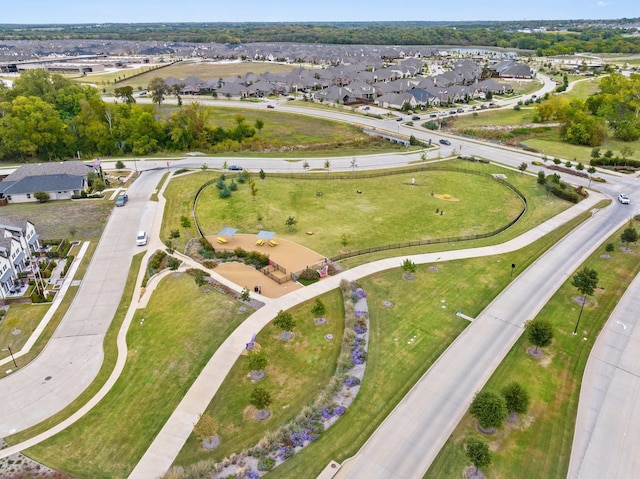 aerial view with a residential view