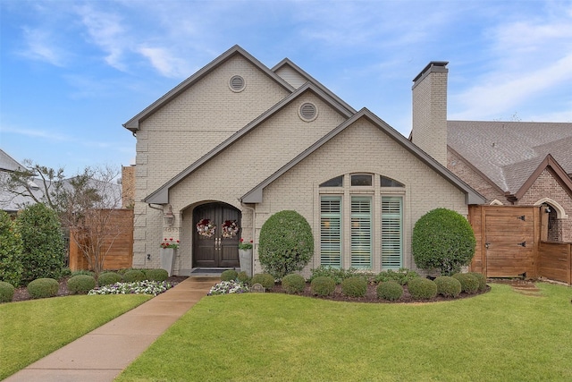 view of front of property featuring a front yard