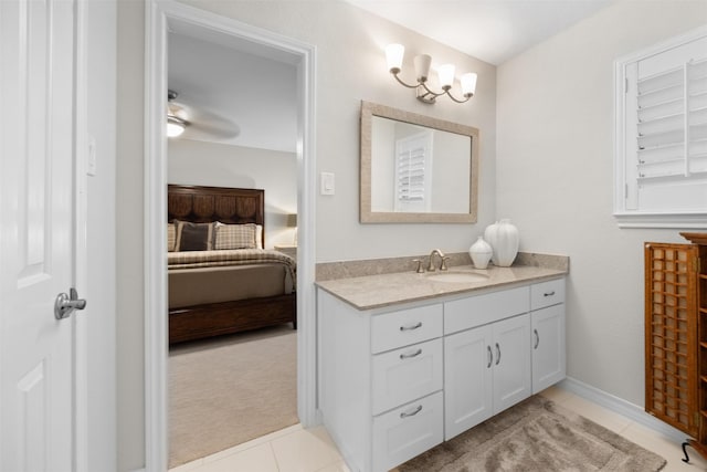 bathroom featuring vanity and tile patterned flooring