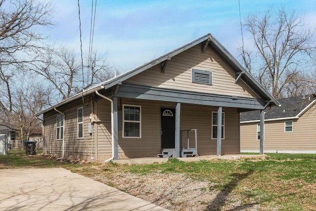 bungalow-style home featuring covered porch