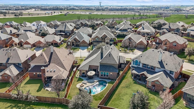 aerial view featuring a residential view