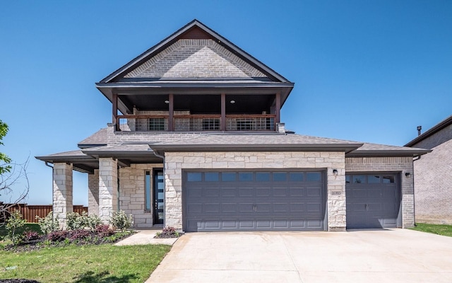 view of front of house with a garage