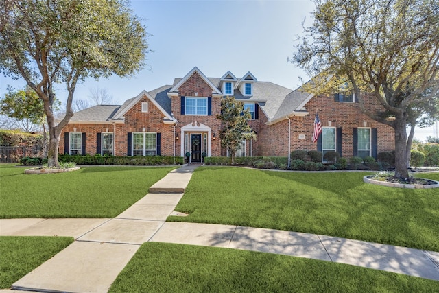 view of front of house featuring a front lawn