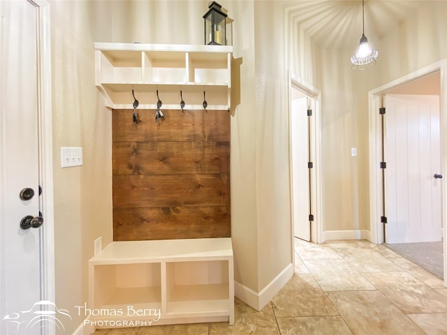 mudroom with baseboards