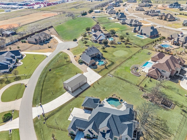 drone / aerial view with a residential view