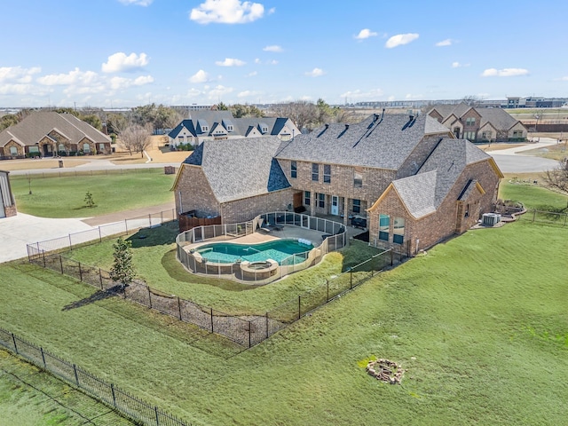 aerial view featuring a residential view