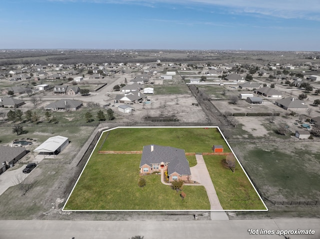 bird's eye view featuring a residential view