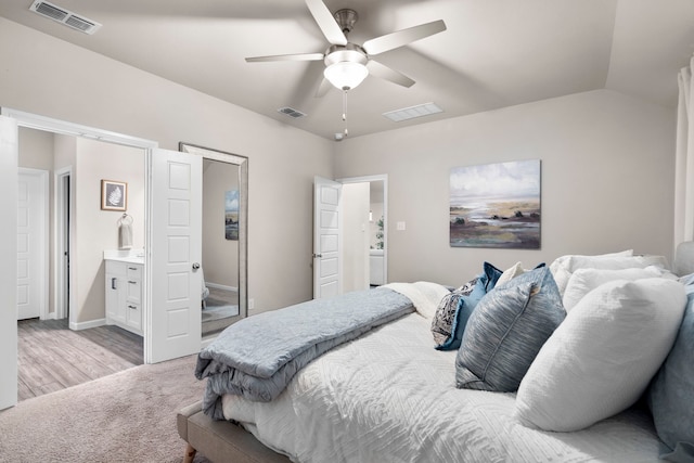 3002 Northshore Dr, Celina, TX 75009 - bedroom with light carpet, a ceiling fan, and ensuite bath