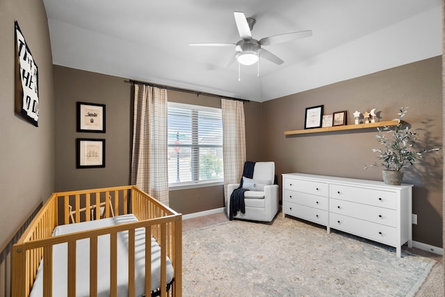 3002 Northshore Dr, Celina, TX 75009 - bedroom featuring a crib, carpet flooring, and ceiling fan