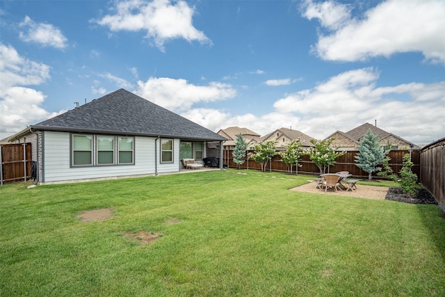 3002 Northshore Dr, Celina, TX 75009 - fenced backyard with a patio area