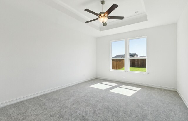 5917 Mayer Ave, Pilot Point, TX 75009 - unfurnished room featuring a raised ceiling, carpet, ceiling fan, and baseboards