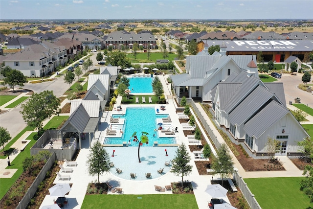 2217 Lazy Dog Ln, Northlake, TX 76247 - aerial view of residential area featuring a pool