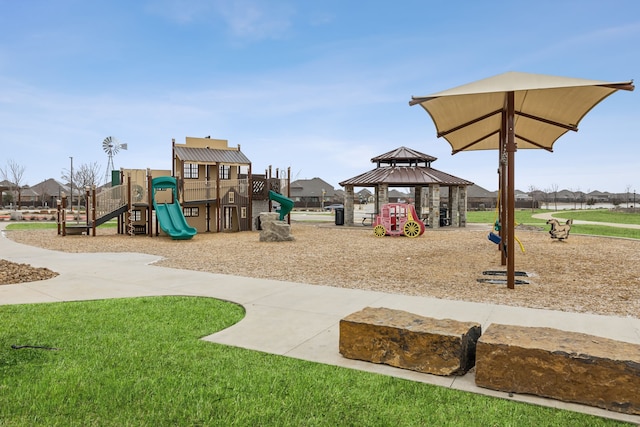 community playground featuring a gazebo