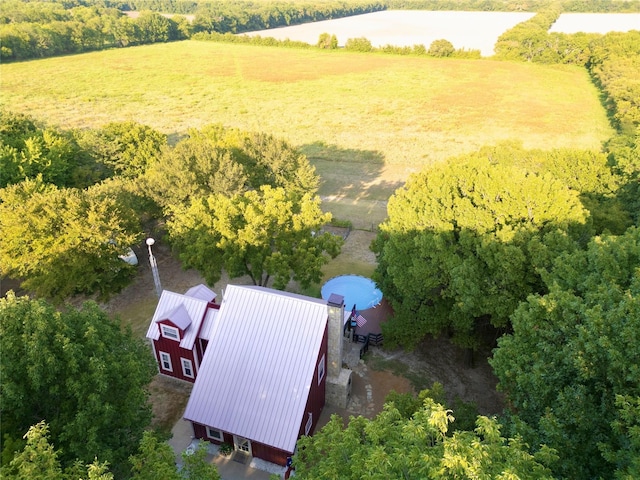drone / aerial view with a rural view