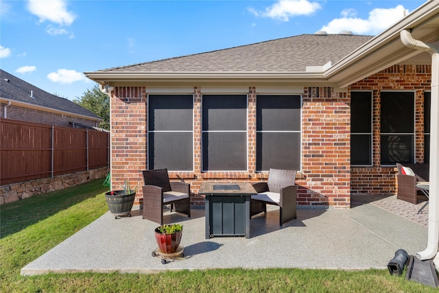 view of patio with fence