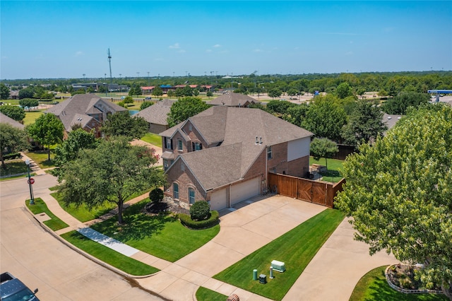 bird's eye view with a residential view