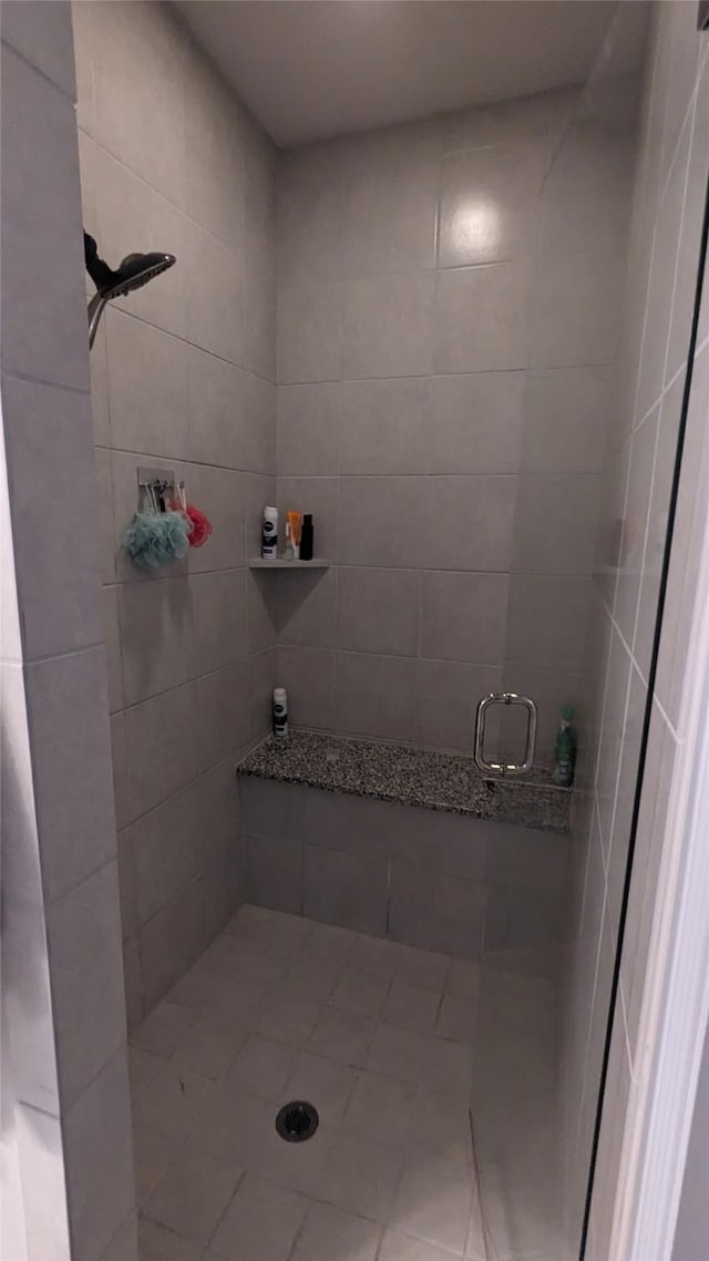 bathroom featuring a shower stall