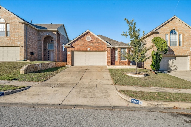 traditional home with brick siding and driveway