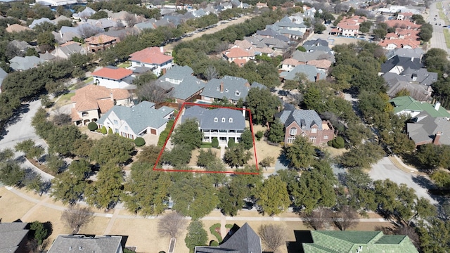 aerial view with a residential view