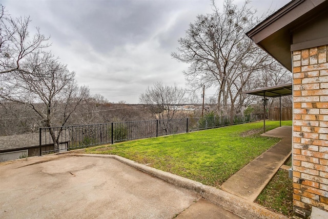 view of yard featuring a fenced backyard and a patio