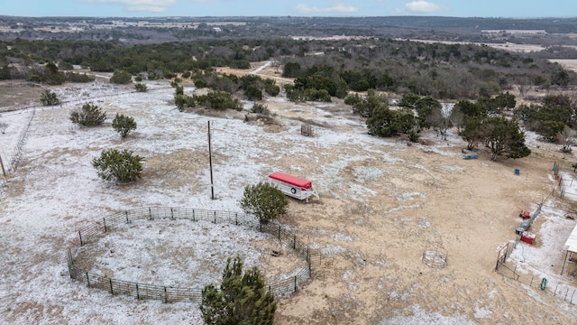 bird's eye view with a rural view