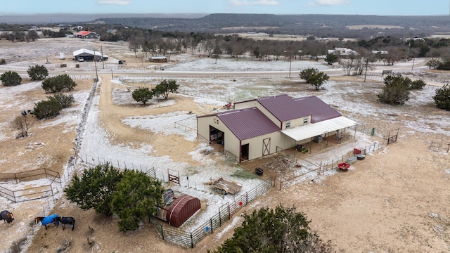 bird's eye view with a rural view