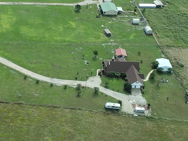 drone / aerial view with a rural view