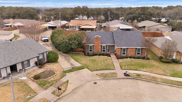 drone / aerial view with a residential view