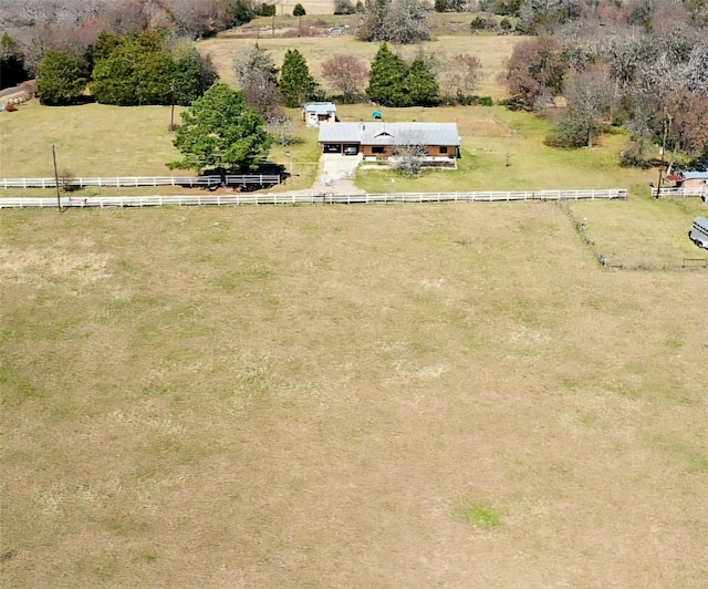 bird's eye view featuring a rural view